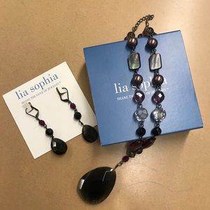 Lia Sophia Empress necklace & earring set
